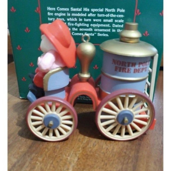 Hallmark Santas Fire Engine ornament 1985 boxed #7 in series collector item - Picture 5 of 10